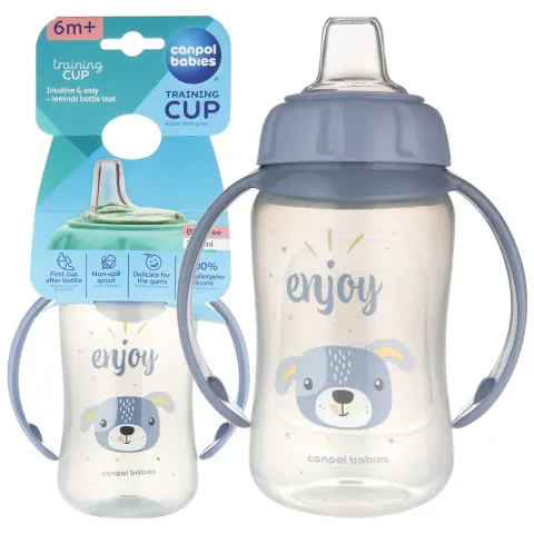 Canpol kubek treningowy z miękkim ustnikiem 320ml cute animals piesek