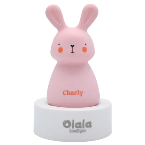 Olala bezprzewodowa lampka nocna led króliczek charly różowy