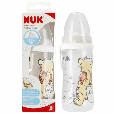 Nuk active cup kubek niekapek 300 ml 12m+ silikonowy ustnik kubuś