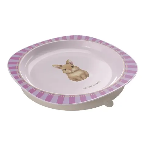 Canpol talerzyk z przyssawką 23 cm woodland różowy
