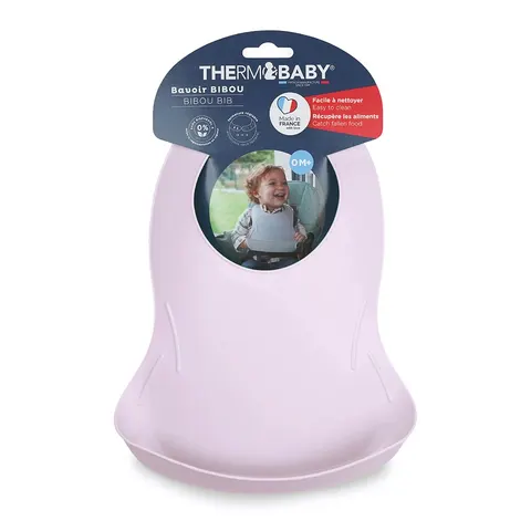 Thermobaby śliniak z kieszonką bibou, liliowy
