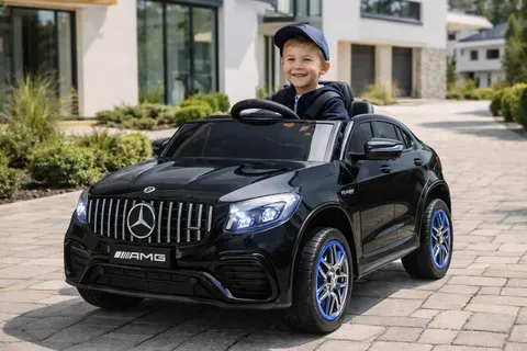 Samochód dla dziecka mercedes glc63s czarny 4x4 powiększony akumulator