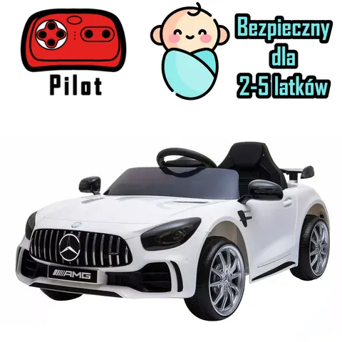 Samochód dla dziecka na roczek mercedes gtr-s biały