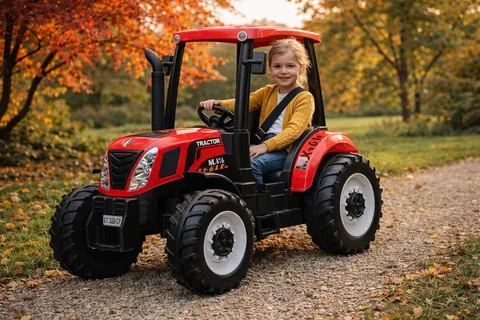 Duży traktor na akumulator a011 czerwony 24v 400w