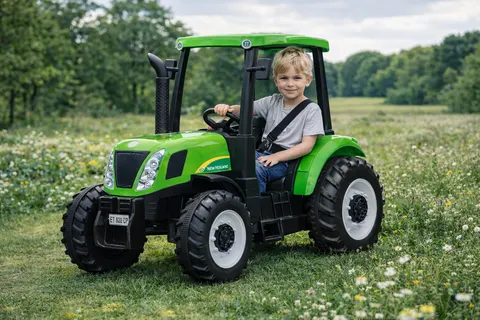 Duży traktor na akumulator a011 zielony 24v 400w