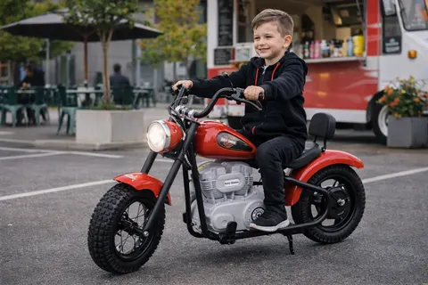 Mocny motor harley wide glide czerwony 36v air do 80kg nawet 23 km/h!