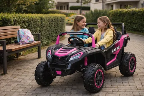 Mocny buggy dla dzieci atv a032 różowy 4x200w podwójny akumulator 24v