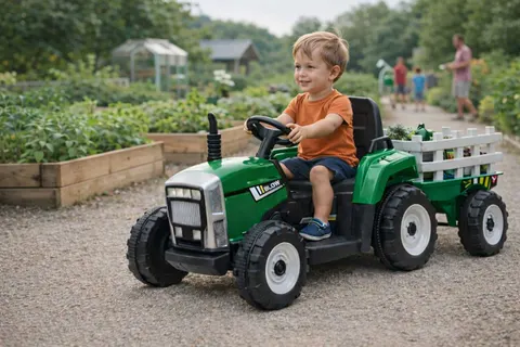 Traktor na akumulator z przyczepką i pilotem xmx611 zielony strong