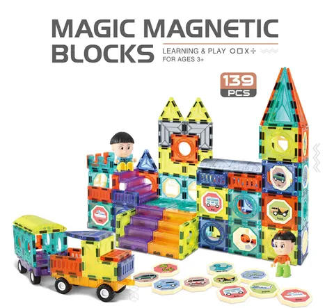 Klocki magnetyczne no.3407 zestaw 139 el.