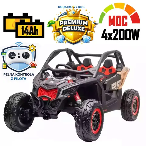 Mocne auto na akumulator buggy can-am rs maverick turbo dk-ca001 4x200w 14ah! + pełna kontrola!