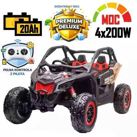 Mocne buggy can-am rs maverick turbo rs dk-ca001 4x200w 20ah! + pełna kontrola!