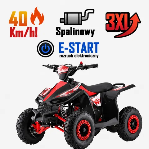 Quad dla dzieci spalinowy highper atv11 e-start 49cc czerwony elektroniczny rozruch