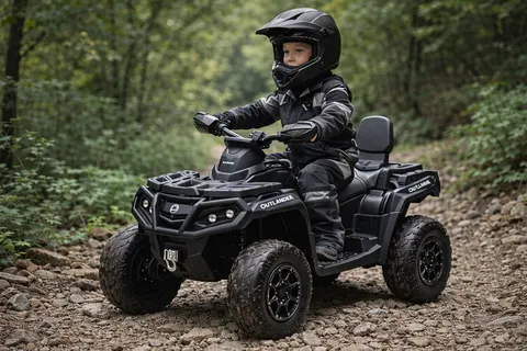 Duży quad can am dk-ca005 outlander czarny 4x200w 24v powiększony akumulator