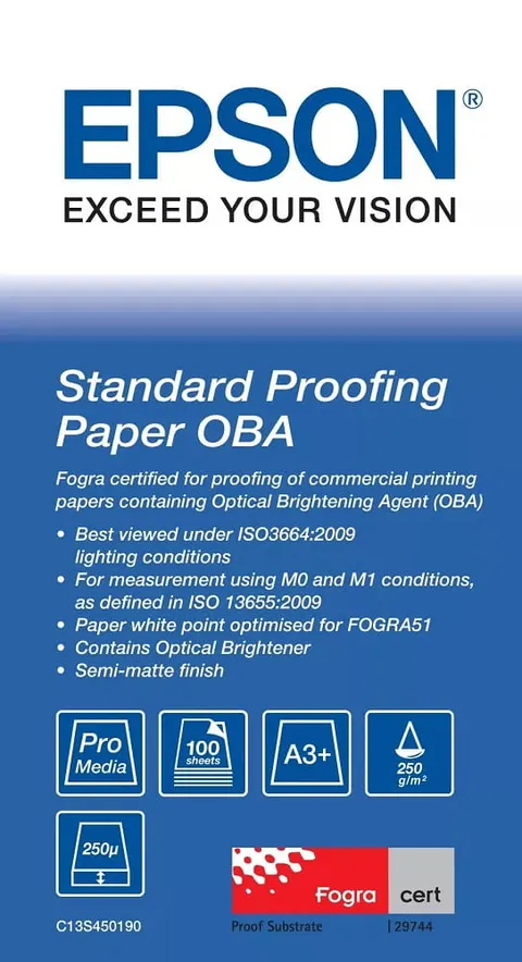 Papier EPSON Standard Proofing Paper OBA 250 g/m2 - A3+, 100 arkuszy