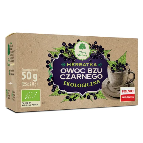 HERBATKA BEZ CZARNY OWOC EKO 25 x 2 g - DARY NATURY