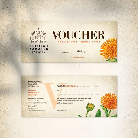 Voucher prezentowy do Ziołowego Zakątka 400 zł