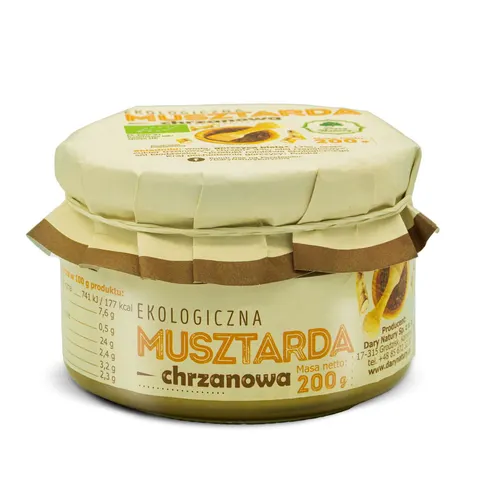 MUSZTARDA CHRZANOWA BIO 200 g - DARY NATURY