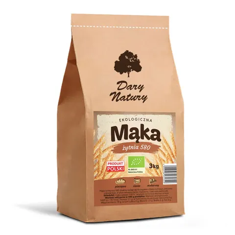 Mąka żytnia typ 580 EKO 3 kg