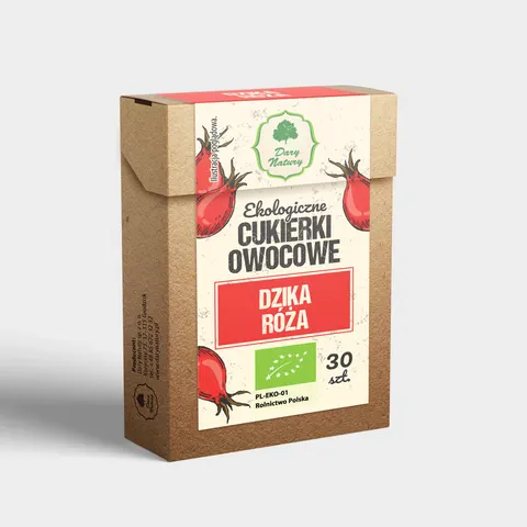 Ekologiczne Cukierki owocowe dzika róża 30 szt.