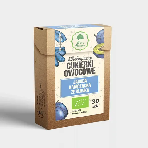 Ekologiczne Cukierki owocowe jagoda kamczacka ze śliwką.30 szt.