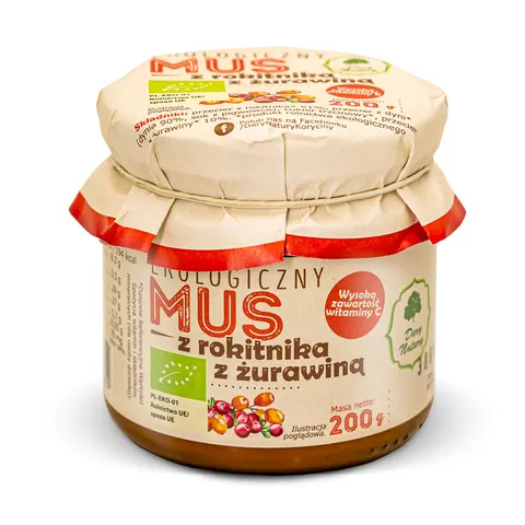 Mus z rokitnika z żurawiną EKO 200 g