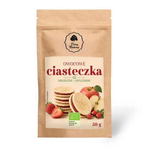 Owocowe ciasteczka liofilizowane EKO 50 g