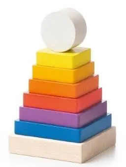 Piramida drewniana Cubika 13 cm - Drewniana zabawka edukacyjna