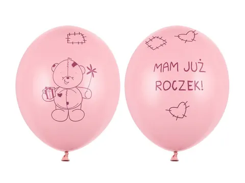 Balony Miś - mam już... Pastel Pink