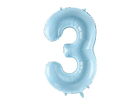 Balon foliowy 3 jasny niebieski 72cm - Akcesoria urodzinowe
