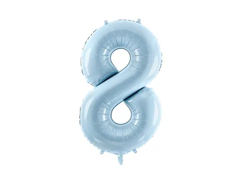 Balon foliowy 8 jasny niebieski 72cm - Akcesoria urodzinowe