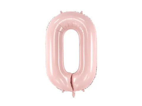 Balon foliowy cyfra 0 różowy 70 cm