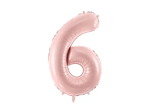 Balon foliowy cyfra 6 różowy 70 cm