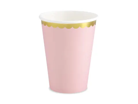 Kubeczki papierowe jasnoróżowe 220 ml 6 szt