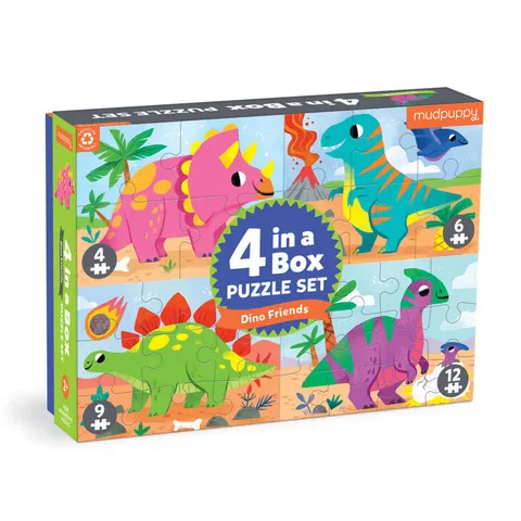 Mój przyjaciel dinozaur Mudpuppy - Puzzle progresywne dla dzieci