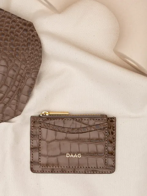 ARIA dark nude croco skórzane etui daag zero waste
