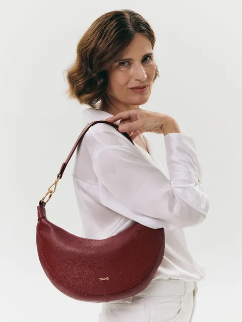 LUA bordowa skórzana torebka damska listonoszka torba na ramię