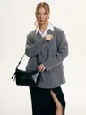 MINI FLORENCE czarny połysk skórzana torebka damska listonoszka torba na ramię