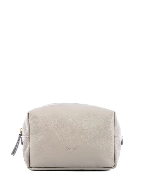 TILLY XL jasnoszara skórzana kosmetyczka damska