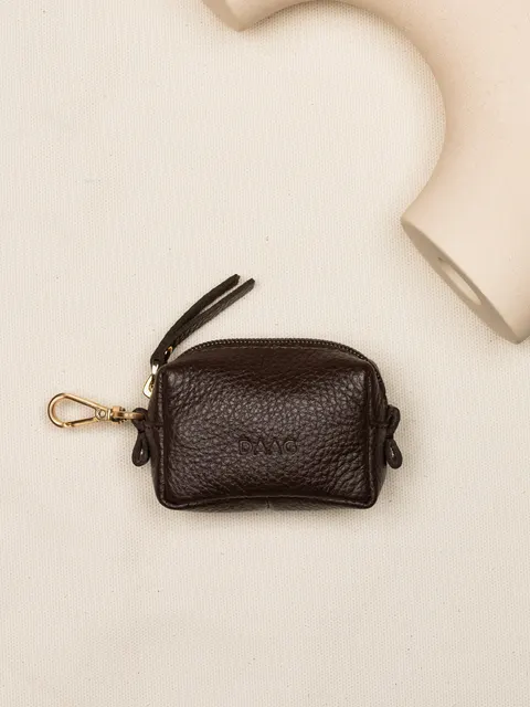 CHARMS lily mini saszetka czekoladowy groszek skórzana zero waste