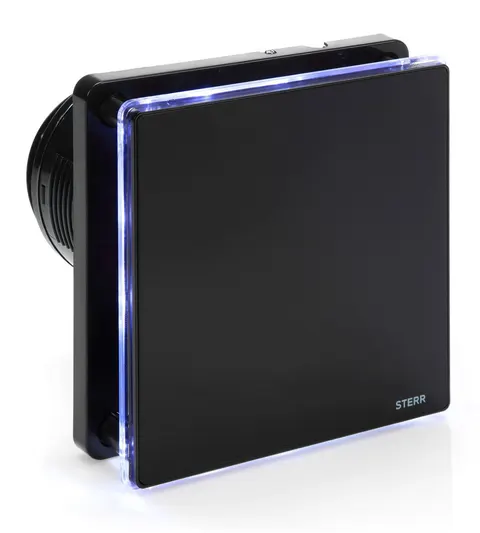 Wentylator BFS 100 L-B, czarny, ze szklanym panelem przednim, podświetleniem LED