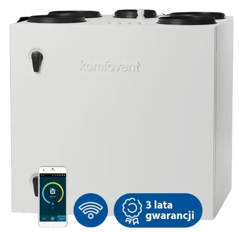 Centrala Komfovent Domekt-R-400-V-C6M 371 L/A wymiennik obrotowy standardowy, układ króćców pionowy