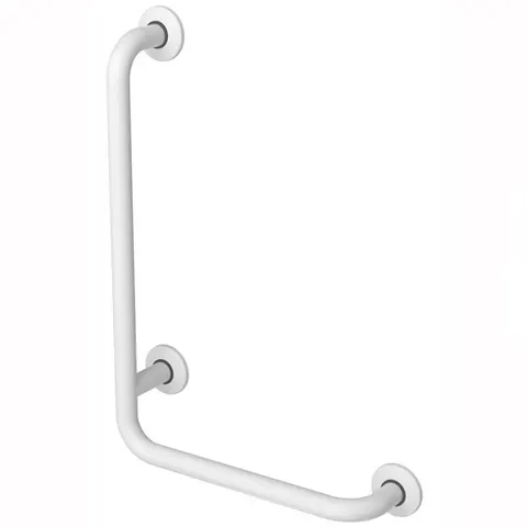 Poręcz kątowa dla niepełnosprawnych 60/40 cm lewa 90º fi32mm biała