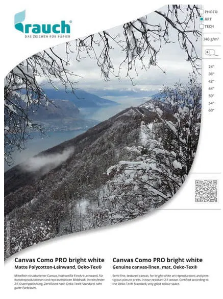 Płótno RAUCH Canvas Como PRO Bright White 340g/m2 - 1270mm x 15m