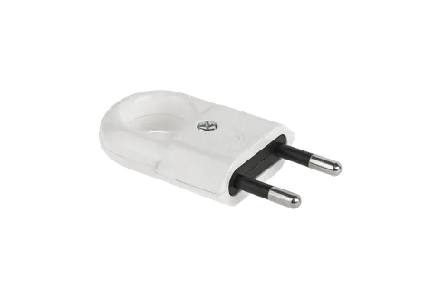 Wtyczka płaska WTP2C 2,5A 250V biała bez uziemienia ELGOTECH