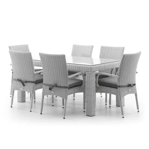 Meble ogrodowe RAPALLO 160cm royal białe