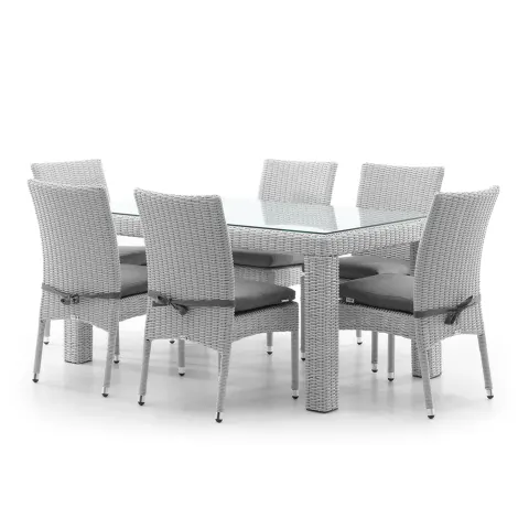 Meble ogrodowe jadalniane RAPALLO 160cm royal białe