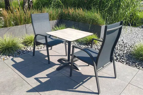 Stół VIC antracyt + 2 krzesła Alicante 1314 OUTLET