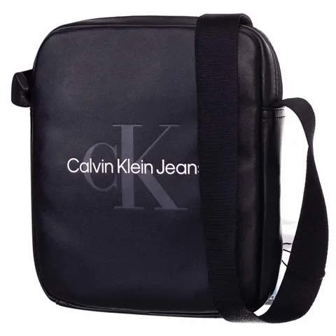 CALVIN KLEIN TORBA LISTONOSZKA MONOGRAM SOFT REPORTER18 CZARNA K50K512448 BEH