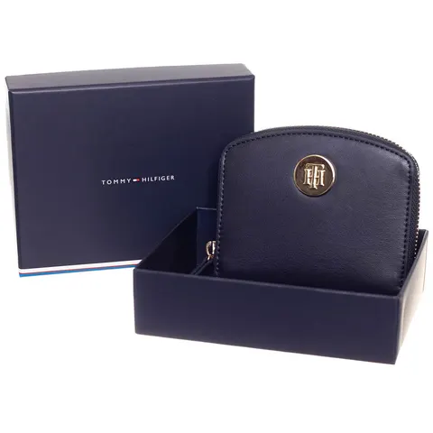 TOMMY HILFIGER PORTFEL DAMSKI TH CHIC MED WALLET GRANATOWY AW0AW13654 DW6