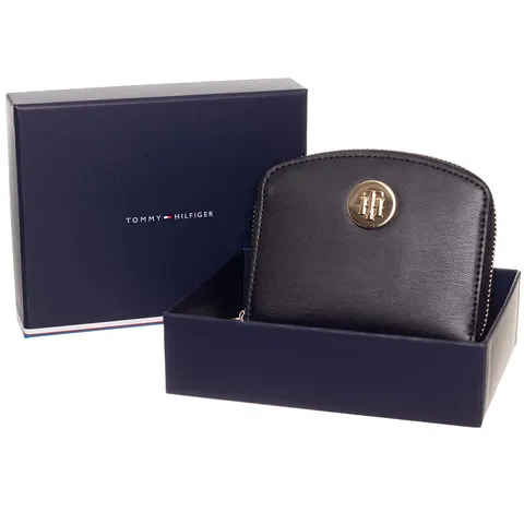 TOMMY HILFIGER PORTFEL DAMSKI TH CHIC MED WALLET CZARNY AW0AW13654 BDS